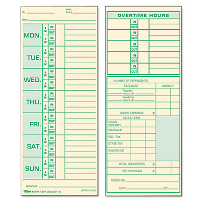 Time Clock Cards