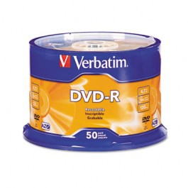 DVD-R Discs, 4.7GB, 16x, Spindle, Silver