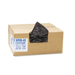 2-Ply Low-Density Can Liners, 56 gal, 0.85 mil, 43 x 47, Gray, 100/Carton