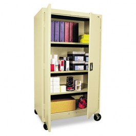 Mobile Storage Cabinet, w/ Adjustable Shelves 36w x 24d x 66h, Putty
