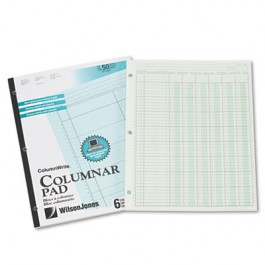 Accounting Pad, Six Six-Unit Columns, 8-1/2 x 11, 50-Sheet Pad