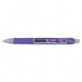 Orbitz Roller Ball Retractable Gel Pen, Blue Ink, Medium, Dozen