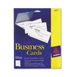 Laser Business Cards, 2 x 3 1/2, White, 10 Cards/Sheet, 250/Pack