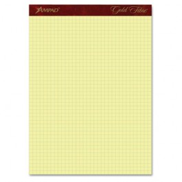 Gold Fibre Canary Quadrille Pad, 8-1/2 x 11-3/4, Canary, 50 Sheets/Pad