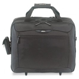 Rolling Travel Laptop Case, Nylon, 18 x 10 x 15, Black