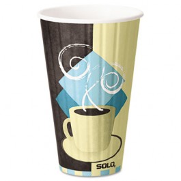 Duo Shield Hot Insulated 16 oz Paper Cups, Beige