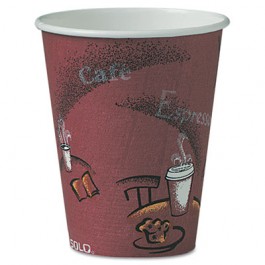 Bistro Design Hot Drink Cups, Paper, 8 oz, Maroon