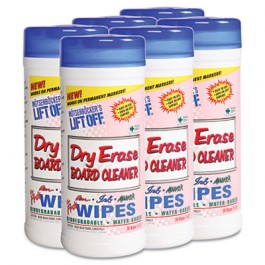 Dry Erase Cleaner Wipes, Cloth, 7 x 12