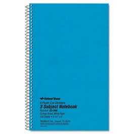 3-Subject Wirebound Notebook, College Rule, 6 x 9-1/2, WE, 150 Sheets/Pad