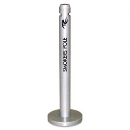 Smoker?s Pole, Round, Steel, Silver
