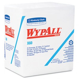WYPALL X60 Wipers, 1/4-Fold, 12 1/2 x 13, White