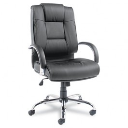 Ravino Series High-Back Swivel/Tilt Leather Chair, Black