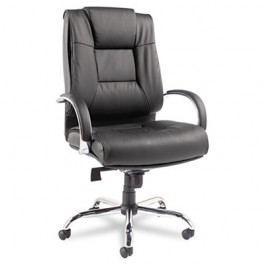 Ravino Big & Tall Series High-Back Swivel/Tilt Leather Chair, Black