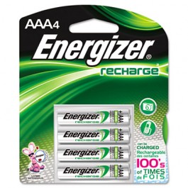 e� NiMH Rechargeable Batteries, AAA, 4 Batteries/Pack