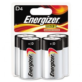 MAX Alkaline Batteries, D, 4 Batteries/Pack