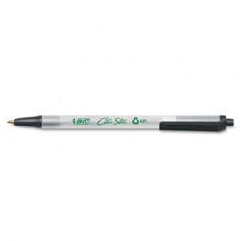 Ecolutions Clic Stic Ballpoint Retractable Pen, Black Ink, Medium, Dozen