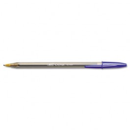 Cristal Ballpoint Stick Pen, Blue Ink, Bold, Dozen