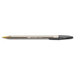 Cristal Ballpoint Stick Pen, Black Ink, Bold, Dozen