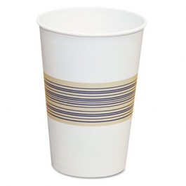 Paper Hot Cups, 12 oz, Blue/Tan