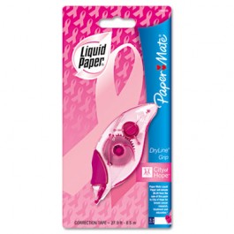 Pink Ribbon DryLine Grip Correction Tape, Non-Refillable, 1/5" x 355"