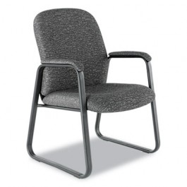 Genaro Guest Chair, Graphite Fabric, Sled Base
