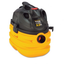Heavy-Duty Portable Wet/Dry Vacuum, 5-Gallon Capacity, 17 lbs, Black/Yellow