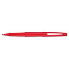 Point Guard Flair Porous Point Stick Pen, Red Ink, Medium, Dozen