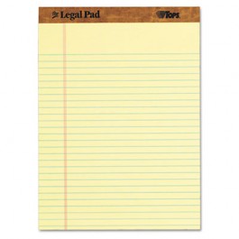 The Legal Pad Legal Rule Perforated Pads, Letter Size, Canary, 50 Sht Pds,  Dozen