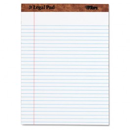The Legal Pad Ruled Perforated Pads, 8 1/2 x 11 3/4, White, 50 Sheets/Pad