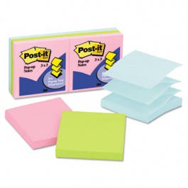 Pop-Up Refills, 3 x 3, Pastel Colors, 6 100-Sheet Pads/Pack