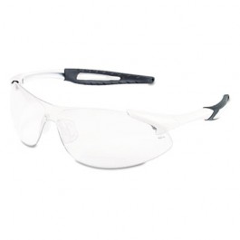 Inertia Safety Glasses, White Frame, Clear Anti-Fog Lens, One Size