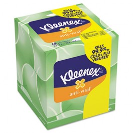 KLEENEX Anti-Viral Facial Tissue, 3-Ply, 68 Sheets/Box