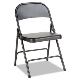 Steel Folding Chair, Graphite, 4/Carton