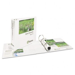 Nonstick Heavy-Duty EZD Reference View Binder, 1-1/2" Capacity, White