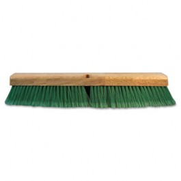 Push Broom Head, 3" Green Flagged Recycled PET Plastic, 24"