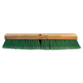 Push Broom Head, 3" Green Flagged Recycled PET Plastic, 18"