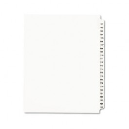Avery-Style Legal Side Tab Divider, Title: 101-125, Letter, White, 1 Set