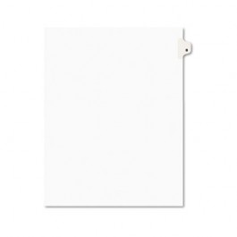 Avery-Style Legal Side Tab Dividers, One-Tab, Title B, Letter, White, 25/Pack