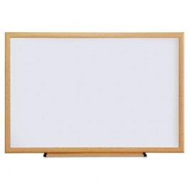 Dry Erase Board, Melamine, 36 x 24, Oak Frame