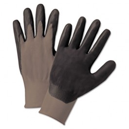 Nitrile Coated Gloves, Gray/Dark Gray, Large