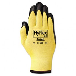 HyFlex Ultra Lightweight Assembly Gloves, Black/Yellow, Size 10