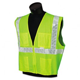 ANSI Class 2 Deluxe Style Vests, Mesh, Lime/Silver, DLX, Medium/Large