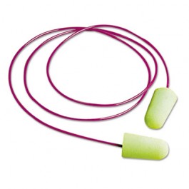Pura-Fit Single-Use Earplugs, Corded, 33NRR, Bright Green