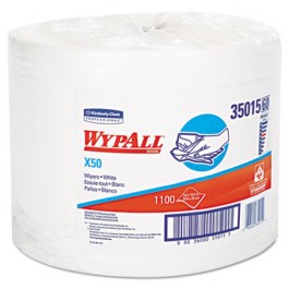 WYPALL X50 Wipers, 9 4/5 x 13 2/5, White