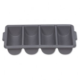 Cutlery Bin, Four Compartments, Gray