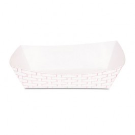 Paper Food Baskets, 5lb Capacity, Red/White