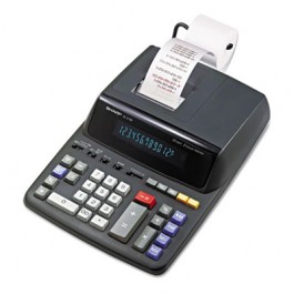 EL2196BL Two-Color Printing Calculator, 12-Digit Fluorescent, Black/Red
