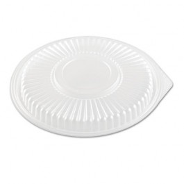 Microwave Safe Container Lid, Plastic, Fits 24-32 oz, Round, Clear, 75/Bag