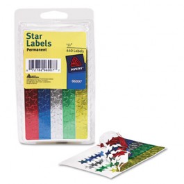 Self-Adhesive Assorted Color Foil Stars, 1/2w, 440/Pack