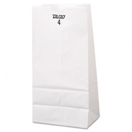 4# Paper Bag, 30-Pound Base Weight, White, 5 x 3.33 x 9-3/4, 500-Bundle